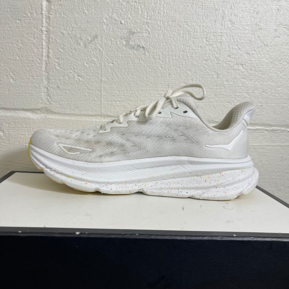 Hoka‎ One One Clifton 9 1127896-WTL White Lemonade Running Shoes Women's 10 B - Picture 5 of 11